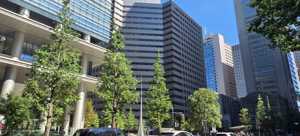 Office building surrounded by trees